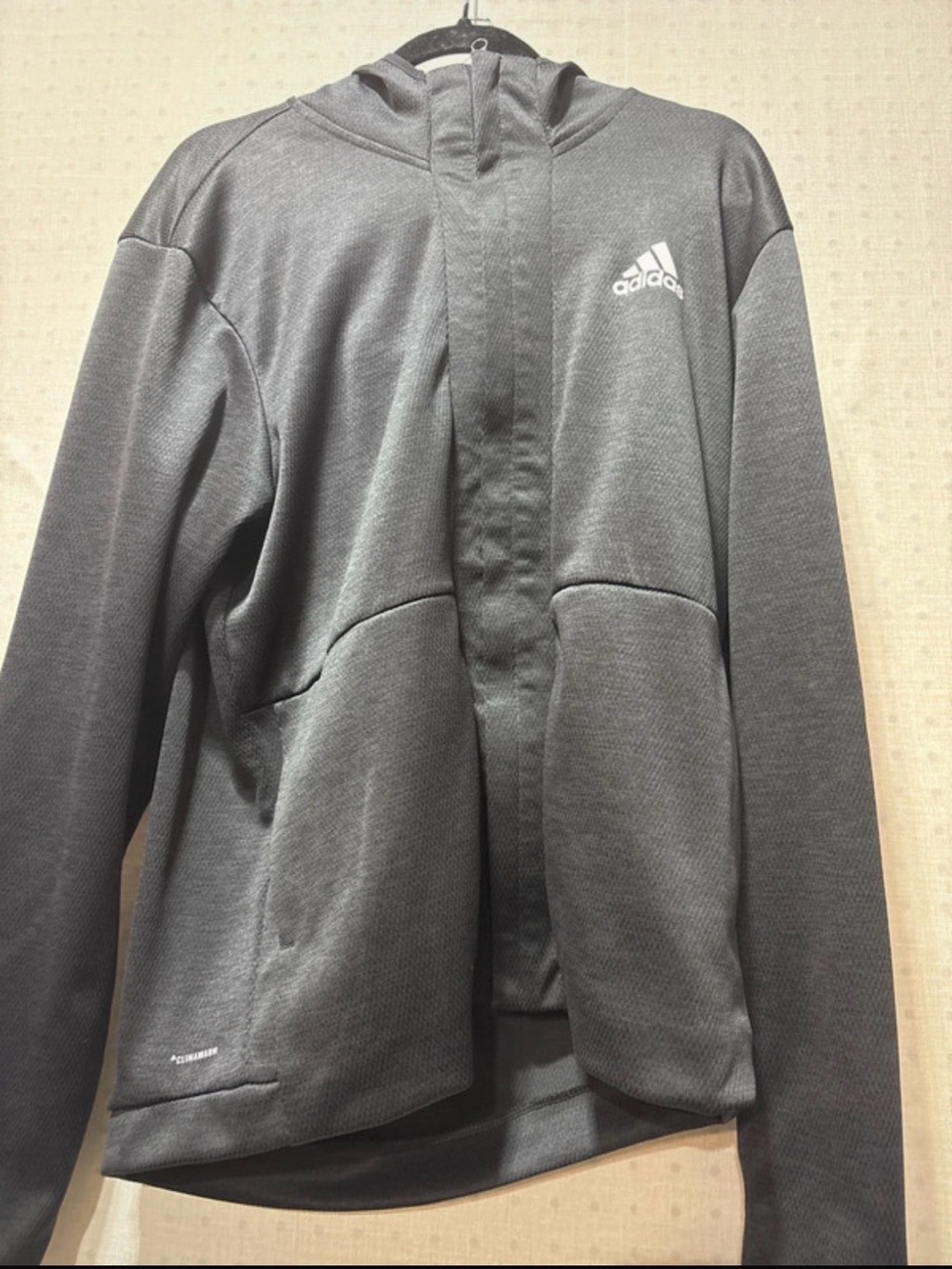 adidas Men's Dark Gray Hooded Performance Jacket
